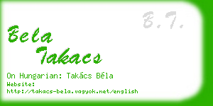 bela takacs business card